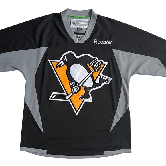 NWOT REEBOK / PITTSBURGH PENGUINS / NHL BLACK PRACTICE JERSEY SIZE M - Picture 4 of 7